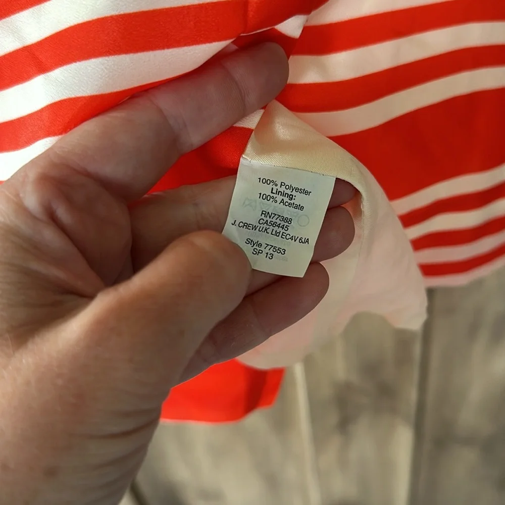 J. Crew Orange and White Dress
